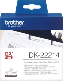 Brother Endlosetiketten DK-22214, 12mm, 30.5m, weiß/schwarz