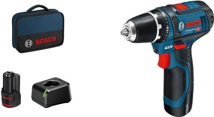 Bosch Professional GSR 12V-15 Akku-Bohrschrauber inkl. 2 Akkus 2.0Ah