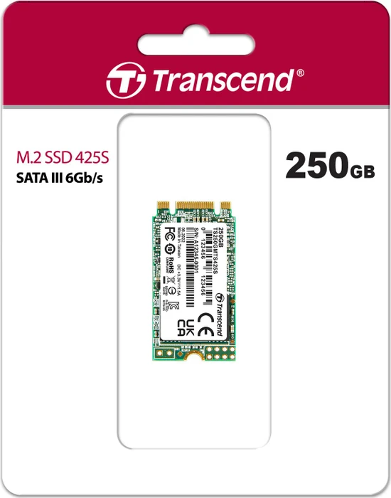 Transcend MTS425S SSD 250GB, M.2 2242 / B-M-Key / SATA 6Gb/s