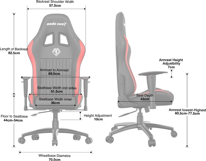 Anda Seat Jungle Premium Gamingstuhl, schwarz/rot
