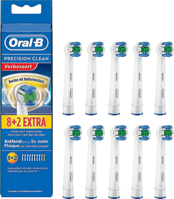 Oral-B Precision Clean Bakterienschutz 8+2 Ersatzbürste, 10 Stück
