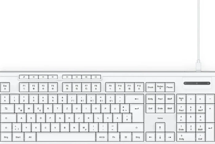 Hama CK-200 USB-Tastatur, weiß, USB, DE