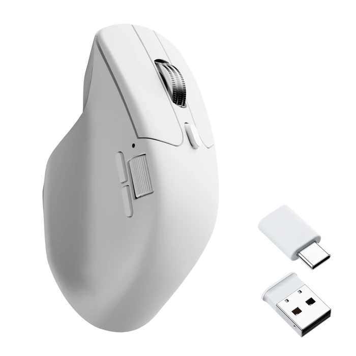Keychron M6 All Silent Wireless Mouse weiß, 1K PixArt 3311, USB/Bluetooth