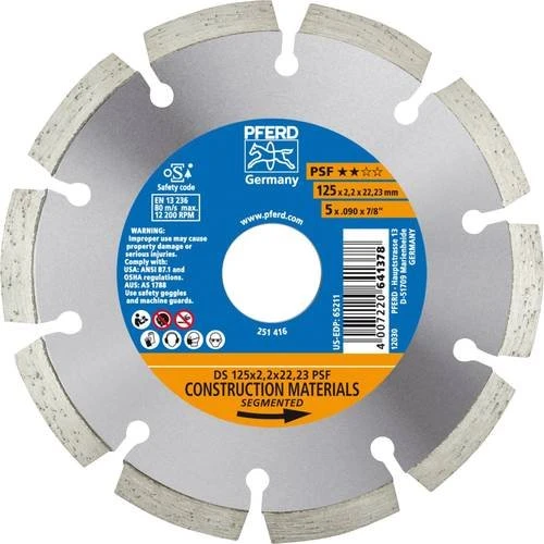 Pferd DS 125x2.2x22.23 PSF Diamanttrennscheibe, 125x2.2x22.23mm, 1 Stück
