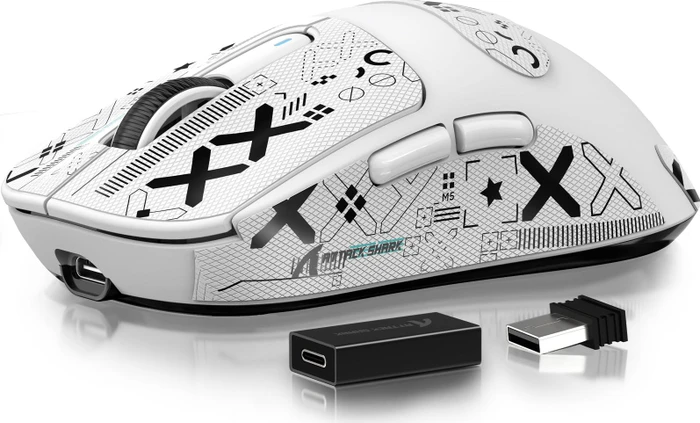 Attack Shark X3Pro Wireless Gaming Mouse weiß, inkl. Grip Tape, USB/Bluetooth