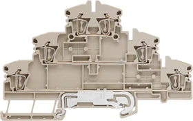Weidmüller ZDLD 2.5-2N/PE/L/L Mehrstock-Reihenklemme, Zugfederanschluss, 2.5 mm², 500 V, 20 A, dunkelbeige
