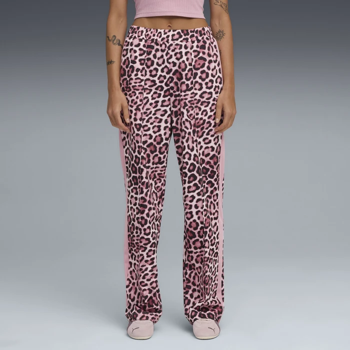 Puma T7 Leo Luxe Straight Trainingshose lang poised pink/ruby shimmer (Damen)