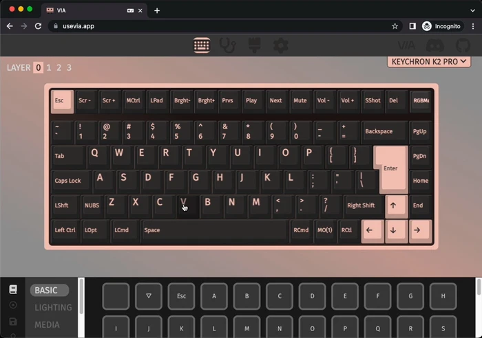 Keychron K2 Pro, 75%, schwarz/blau, LEDs RGB, hot-swap, Keychron K Pro BROWN, USB/Bluetooth, DE