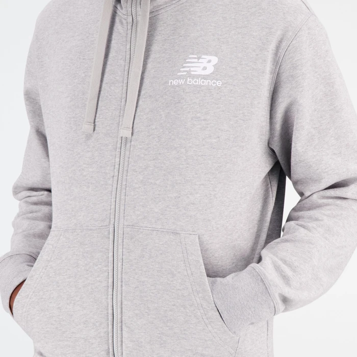 New Balance Essentials Stacked Logo French Terry Hoodie athletic grey (Herren)