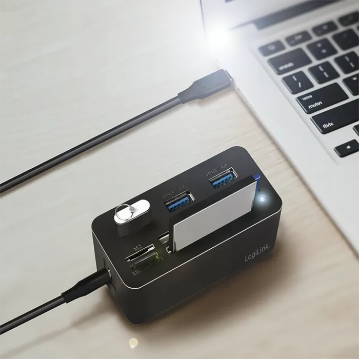 LogiLink 8-Port Mini-Dockingstation, USB-C 3.0 [Buchse]