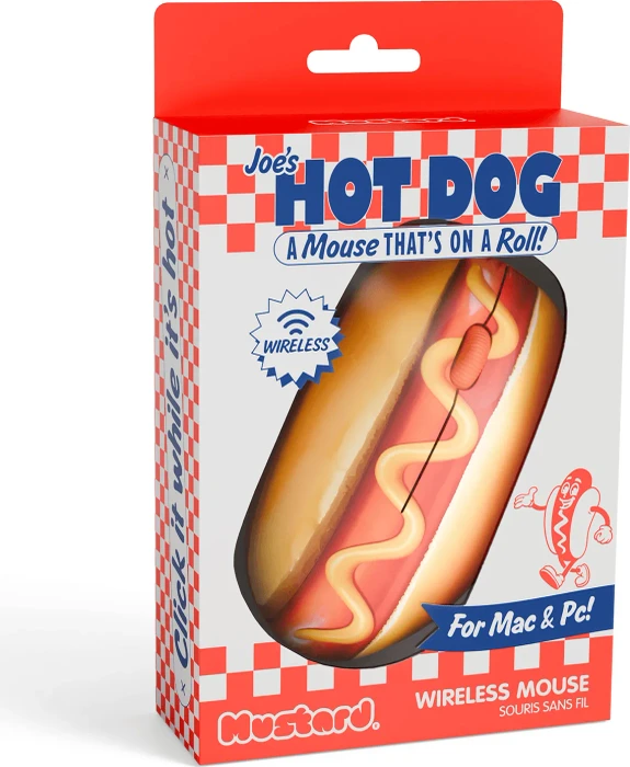 Mustard Hot Dog Mouse Compact Wireless Mouse, USB