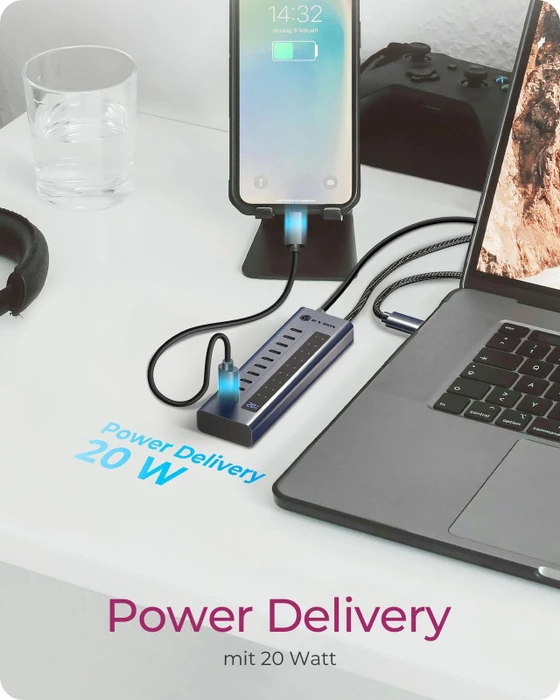 RaidSonic Icy Box IB-HUB1450-C31 10 Port USB-C Hub, USB-C 3.1 [Stecker]
