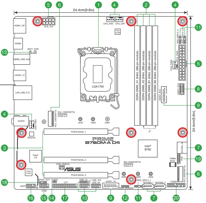ASUS Prime B760M-A D4-CSM (Intel 1700)