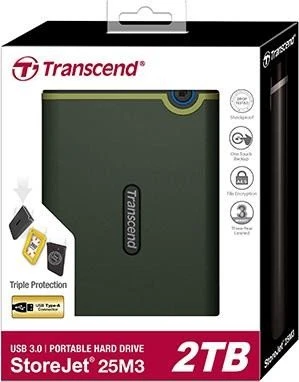 Transcend StoreJet 25M3, grün, 2TB, USB 3.0 Micro-B
