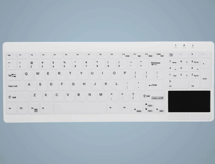 Contour Design Active Key desinfizierbare Tastatur mit Nummernfeld und Touchpad, vollversiegelt, weiß, USB, ND