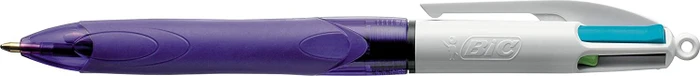 BIC 4 Colours Grip Fun 0.4mm Kugelschreiber (Mine) blau/weiß, Blister