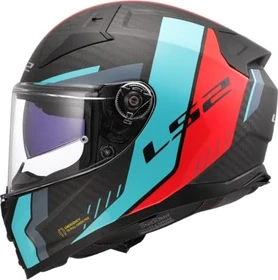 LS2 FF811 Vector II Carbon Grid schwarz/rot/türkis