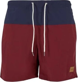 Urban Classics Block Badeshorts navy/burgundy (Herren)