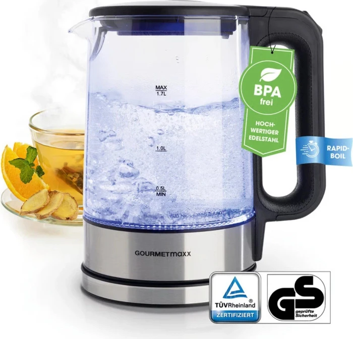 Gourmetmaxx LED Glas-Wasserkocher (12053)