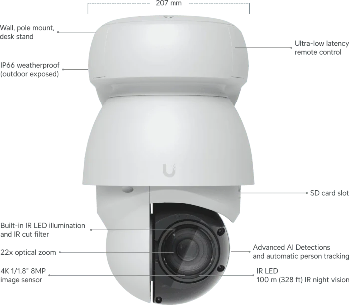 Ubiquiti AI PTZ Industrial, weiß