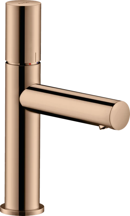 Hansgrohe Axor Uno Waschbeckenarmatur 110 mit Zerogriff und Ablaufgarnitur polished red gold