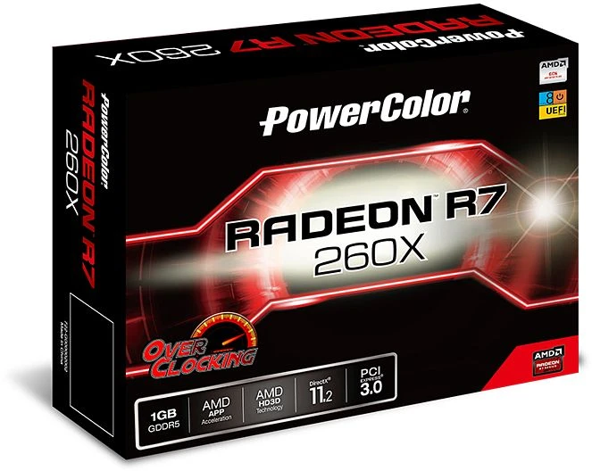 PowerColor Radeon R7 260X OC, 1GB GDDR5, 2x DVI, HDMI, DP