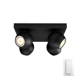 Philips Hue White Ambiance Buckram 4-flammig schwarz