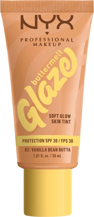 NYX Buttermelt Glaze Soft Glow Skin Tint 02 vanilla bean butta LSF30, 30ml
