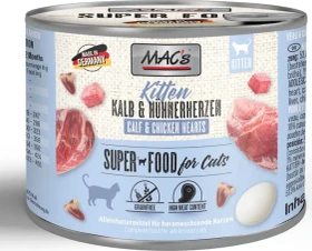 MAC's Cat Kitten, Kalb und Hühnerherzen, 2.40kg (12x 200g)