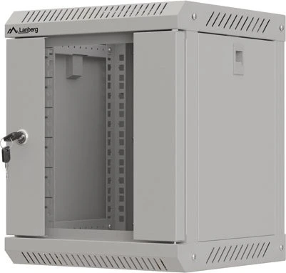 Lanberg WF11 Series 10" Rack Wandschrank 6HE, hängend, Flatpack, Glastür, IP20, RAL 7035, 300mm tief