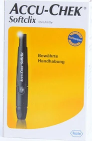 Roche Accu-Chek Softclix Stechhilfe schwarz mit 6 Lanzetten