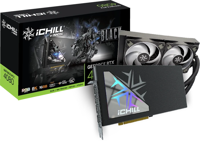 INNO3D GeForce RTX 4080 iCHILL Black, 16GB GDDR6X, HDMI, 3x DP