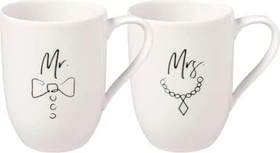 Villeroy & Boch Statement Becher mit Henkel Mr and Mrs, 2 Stück