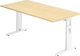 Hammerbacher Ergonomic O-Serie OS16/3/W Schreibtisch 160x80cm Ahorn/weiß