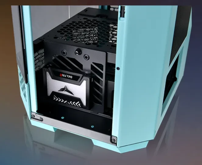 Thermaltake The Tower 300 Turquoise, türkis, Glasfenster