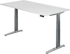 Hammerbacher Ergonomic Aktiv XBHM12 elektrisch höhenverstellbarer Sitz-Steh-Schreibtisch 200x100cm weiß/graphit