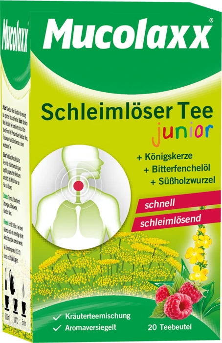 Mucolaxx Schleimlöser Tee junior für Kinder Beutel, 20 Stück