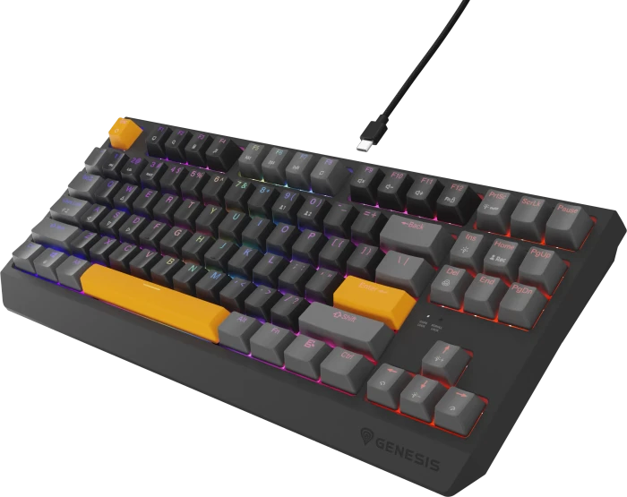 Genesis Thor 230 TKL, Anchor Gray Positive, LEDs RGB, hot-swap, Outemu Red, USB, US