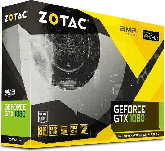 Zotac GeForce GTX 1080 AMP, 8GB GDDR5X, DVI, HDMI, 3x DP