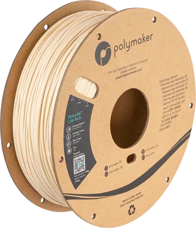 Polymaker PolyLite LW-PLA, weiß, Spule, 1.75mm, 800g