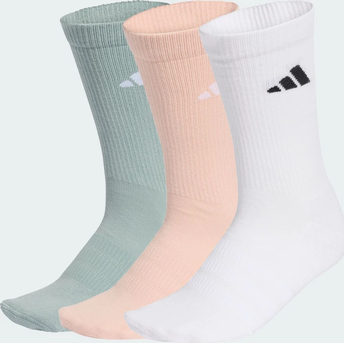 adidas Cushioned Crew Socken blush pink/white/wonder sage, 3 Paare