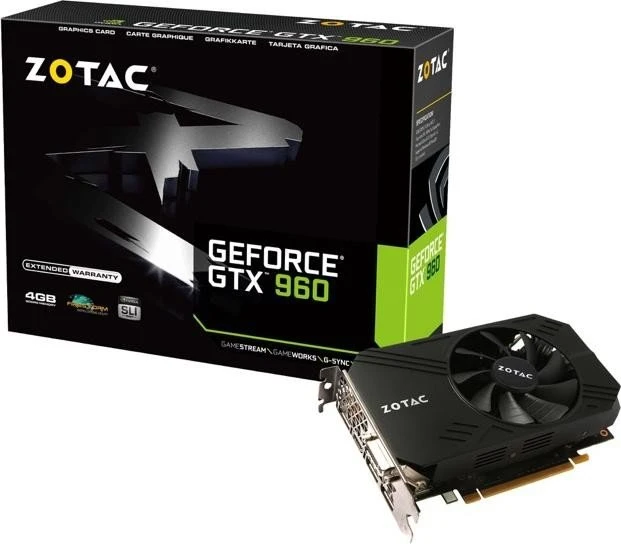 Zotac GeForce GTX 960 ITX Compact, 4GB GDDR5, DVI, HDMI, 3x DP