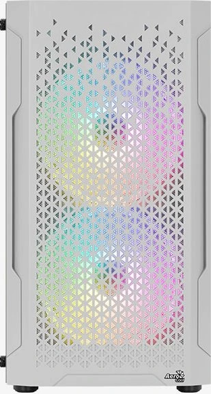 AeroCool Trinity Mini White, weiß, Lüfter LED RGB, Glasfenster
