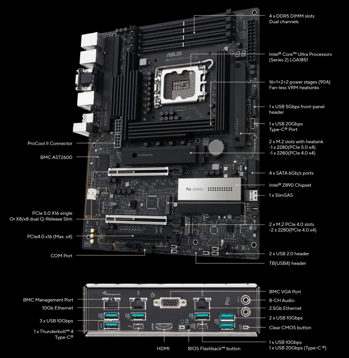 ASUS Pro WS Z890-ACE SE (Intel 1851)