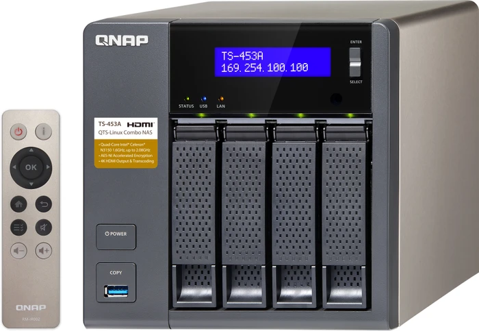 QNAP Turbo Station TS-453A-4G, 4GB RAM, 4x RJ-45 1000Base-T, 4x USB-A 3.0