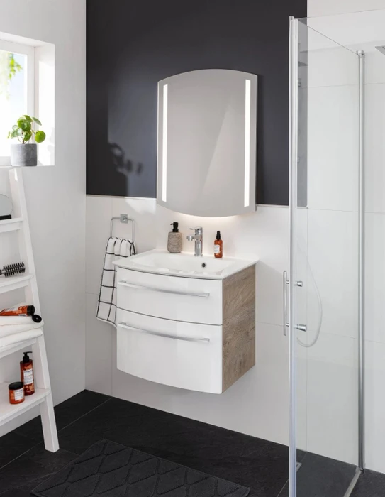 Fackelmann B.Style Waschtisch-Unterschrank Eiche grau/weiß (84408)