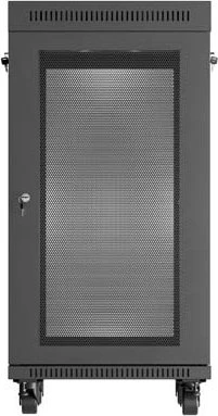 Lanberg 19" Rackschrank 22HE, LCD, freistehend, Flat Pack, V2, Gitternetztür, IP20, RAL 9004, 600mm tief