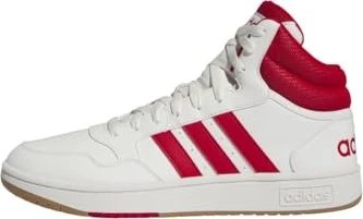 adidas Hoops 3.0 Mid Classic Vintage core white/better scarlet s23/gum