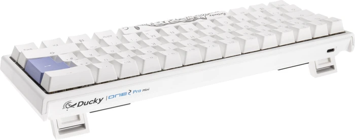 Ducky One 2 Pro Mini, PBT, weiß, LEDs RGB, MX RGB BLUE, USB, DE