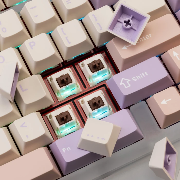 Wobkey Rainy 75 Pro Acrylic Limited Edition, transparent, LEDs RGB, Kailh Cocoa, USB/Bluetooth, US